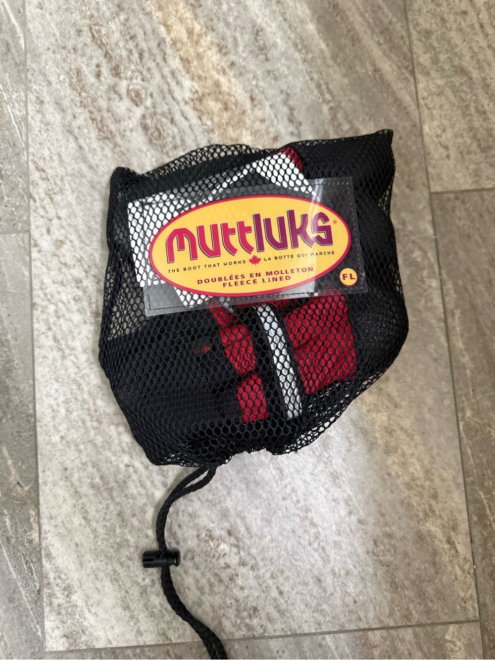 Red Fleece-Lined Dog Boots